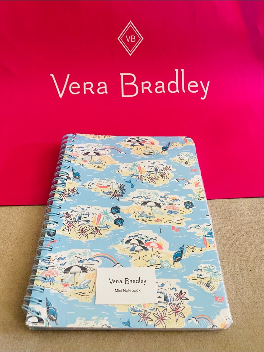 Vera Bradley Mini Spiral Notebook NWT Beach Treasures. 160 pages